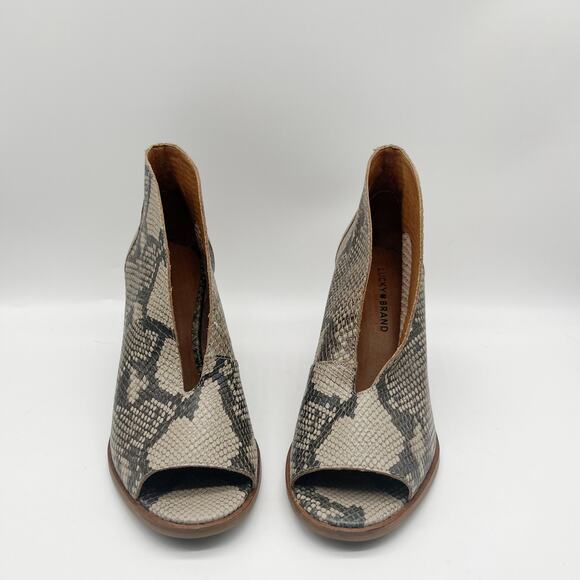 Lucky Brand Joal Shooties Peep-Toe Booties Leather Size 9 - Picture 3 of 9